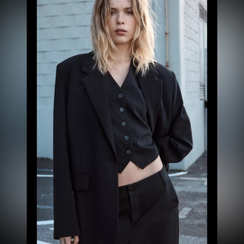 Zara NWT oversized black blazer large 1255/887